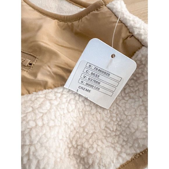 NWT Free People FP Movement Hit the Slopes Cropped Vest Fleece Tan Pink L - Picture 6 of 7